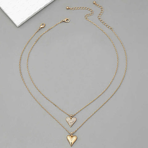 Elegant Gold Plated Heart Pendant Necklace – Trendy 2024 Fashion for Women & Girls