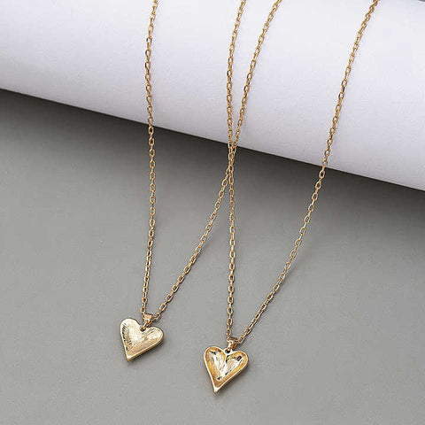 Elegant Gold Plated Heart Pendant Necklace – Trendy 2024 Fashion for Women & Girls