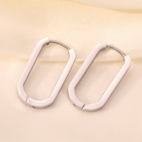 Stylish 18K Gold Plated Square Hoop Earrings