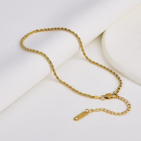 Delicate 18K Gold Plated Rope Chain Bracelet