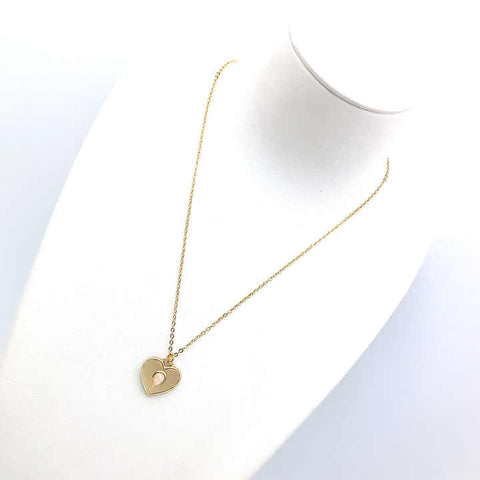 Delicate Gold Plated Heart Pendant Necklace - Romantic Gift for Women