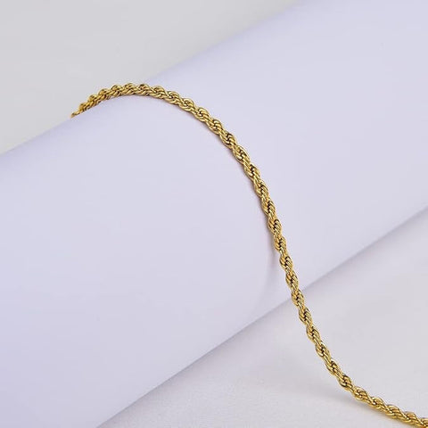 Delicate 18K Gold Plated Rope Chain Bracelet