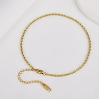 Delicate 18K Gold Plated Rope Chain Bracelet