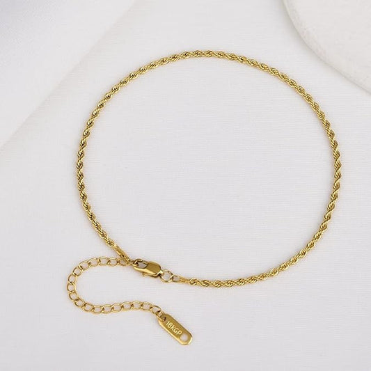 Delicate 18K Gold Plated Rope Chain Bracelet