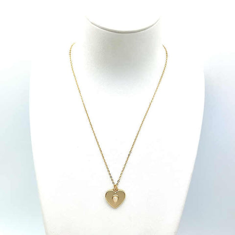 Delicate Gold Plated Heart Pendant Necklace - Romantic Gift for Women