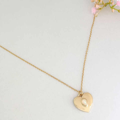 Delicate Gold Plated Heart Pendant Necklace - Romantic Gift for Women