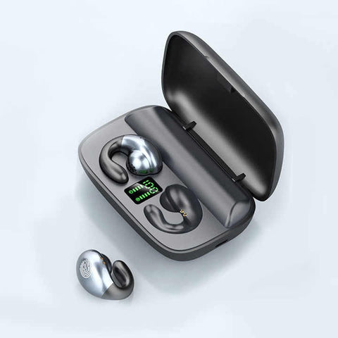 S19 Dual Ear Hook Type Headset – Non-In-Ear, Digital Display, Touch Control, Bluetooth 5.0 Stereo Earphones