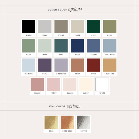 Modern Hardcover Wedding Guest Book Personalized Keepsake Album