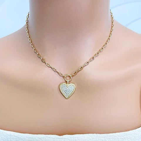 18K Gold-Plated Custom Diamond Heart Choker Necklace – Wholesale Pendant Manufacturer