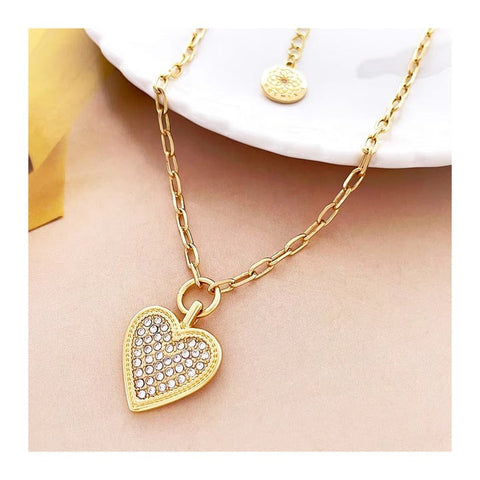18K Gold-Plated Custom Diamond Heart Choker Necklace – Wholesale Pendant Manufacturer