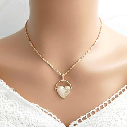Gold Plated Star & Heart Diamond Pendant Necklace for Women