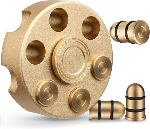 Gold Alloy Spinner Wheel with Bullet End Caps – Unique Fidget Toy