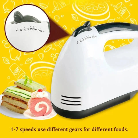 Handheld Electric Mixer with 7-Speed Control