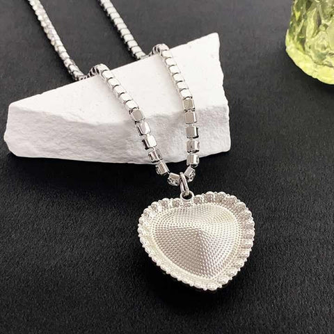 Ocean Blue Crystal Heart Pendant Necklace - Full Rhinestone & Love Forever Jewelry