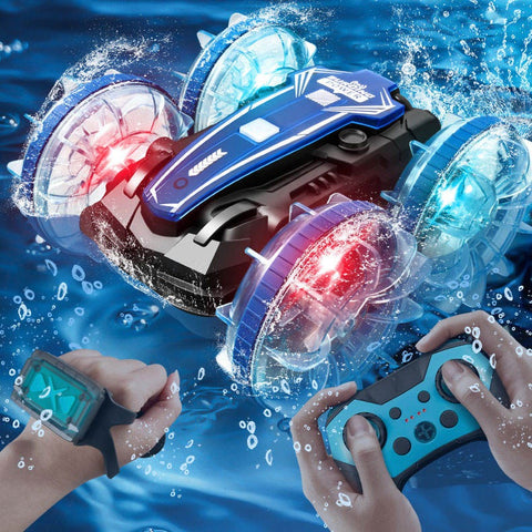 All-Terrain Stunt Car with LED Lights and Remote Control