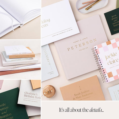 Modern Hardcover Wedding Guest Book Personalized Keepsake Album