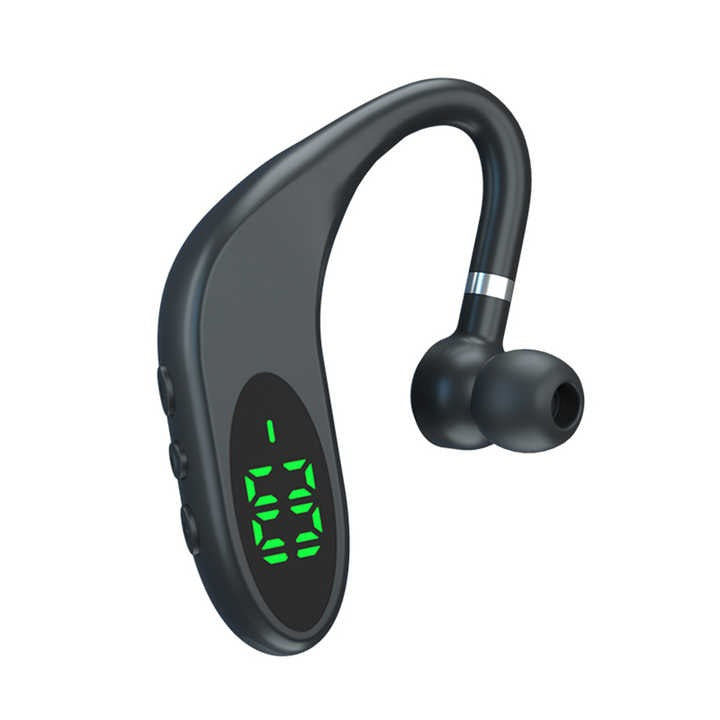 TL10 Bluetooth Headset – LCD Display, Noise Reduction Microphone, Ear Hook Design, 200mAh Battery
