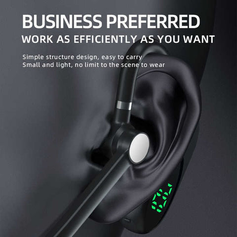TL10 Bluetooth Headset – LCD Display, Noise Reduction Microphone, Ear Hook Design, 200mAh Battery