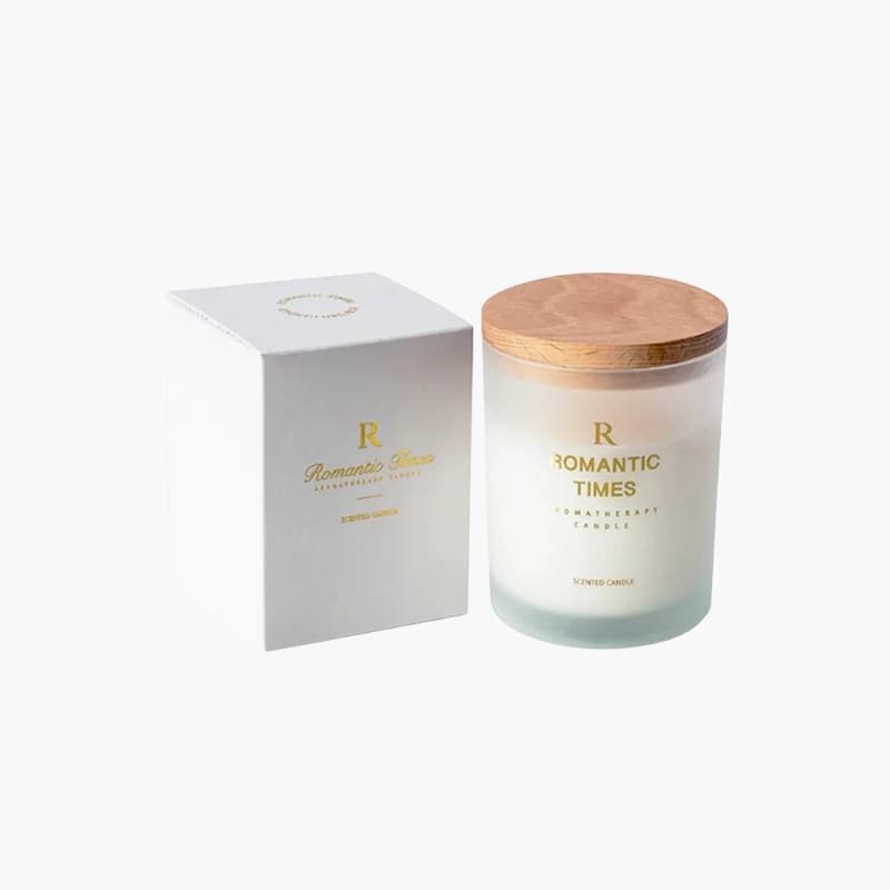 Romantic Times Scented Candle – Luxurious Aromatherapy Candle with Wooden Lid