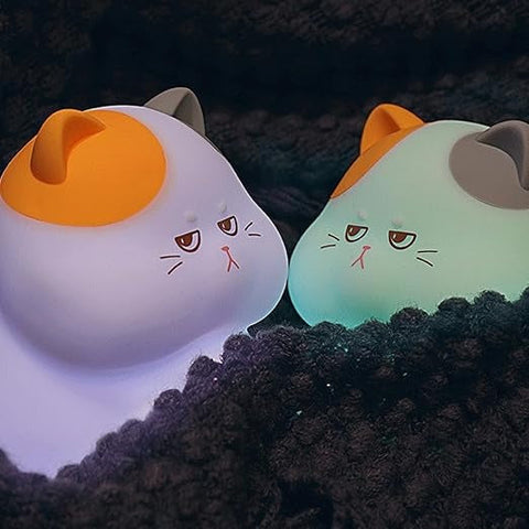 Adorable Cat LED Night Lamp with Fish – Cute and Soothing Light for Kids and Home Décor