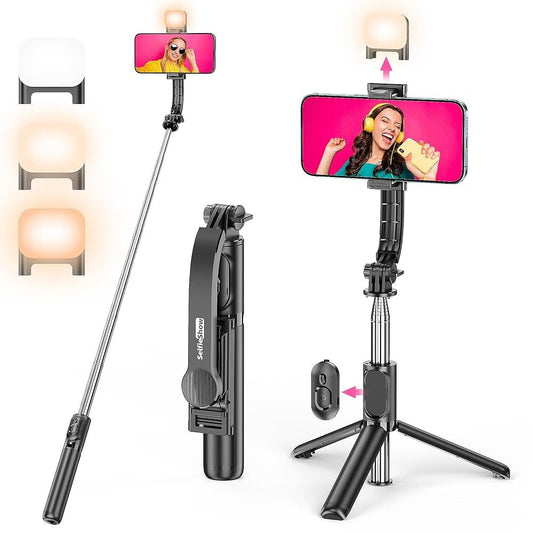Selfieshow L15 Bluetooth Selfie Stick Tripod with Fill Light