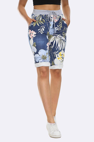 Italian Tropial Print 3/4 Trouser