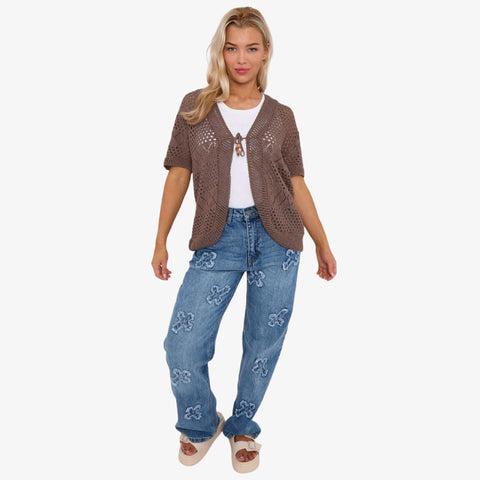 Chic Knit Tie-Front Bolero Shrug