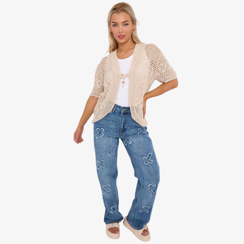 Chic Knit Tie-Front Bolero Shrug