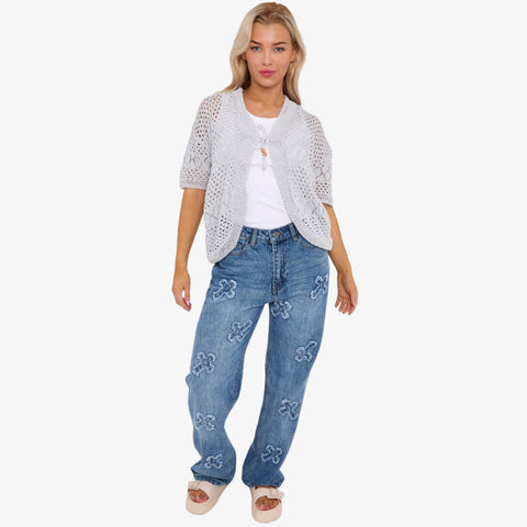 Chic Knit Tie-Front Bolero Shrug