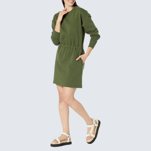 Womens Waisted Sweatshirt Dress