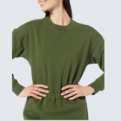 Womens Waisted Sweatshirt Dress