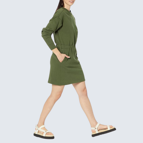 Womens Waisted Sweatshirt Dress