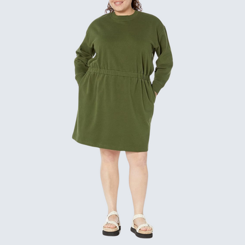 Womens Waisted Sweatshirt Dress