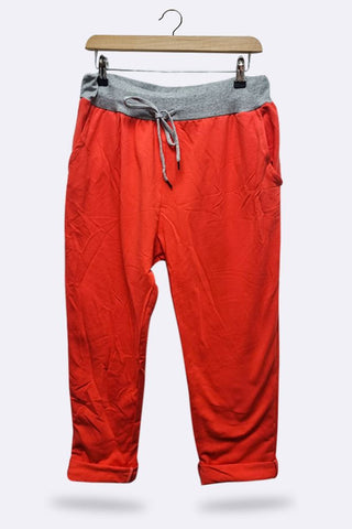 Grey Waistband Stretch Cotton Trousers