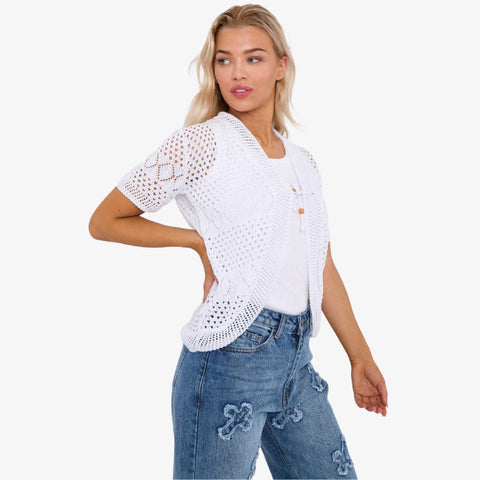 Chic Knit Tie-Front Bolero Shrug