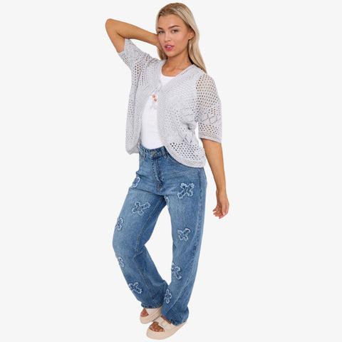 Chic Knit Tie-Front Bolero Shrug