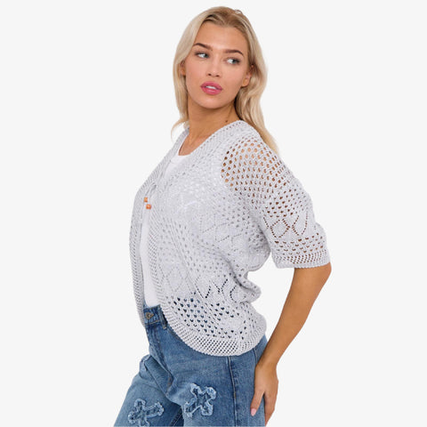 Chic Knit Tie-Front Bolero Shrug