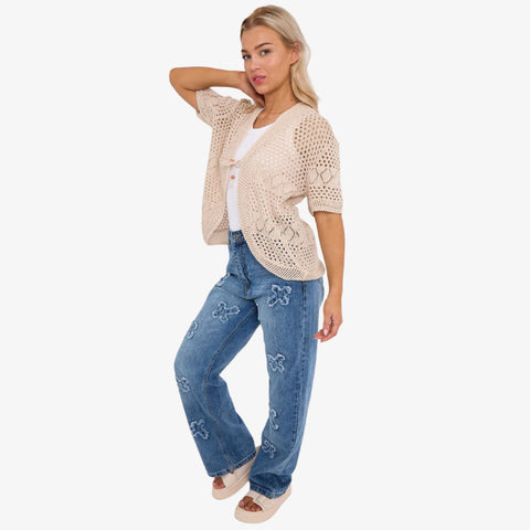 Chic Knit Tie-Front Bolero Shrug