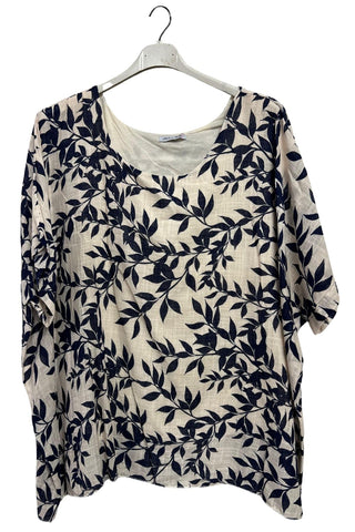 Leaf Print Tunic Cotton Top