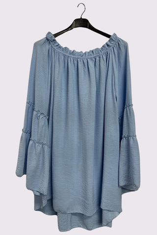 Plain Curved Hem Oversized Top
