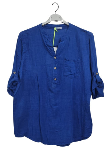 Plain Chest Pocket Tunic Cotton Top