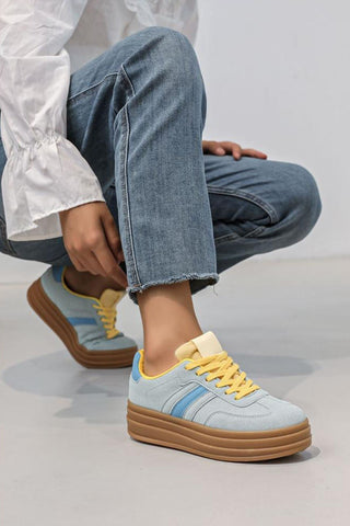 Two Tone Lace Up Sneakers