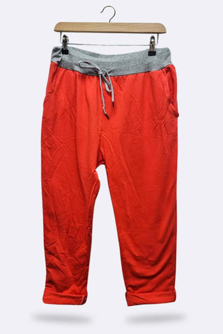 Grey Waistband Stretch Cotton Trousers