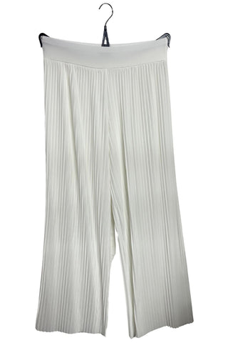 Pleated Elasticated Waistband Wide Leg Trousers