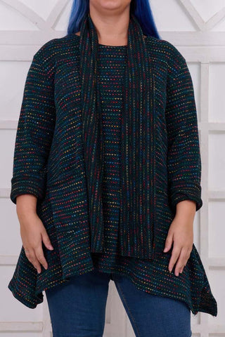 Multi-Colour Stripe Scarf Tunic Top