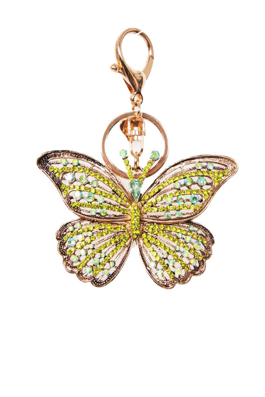 Butterfly Diamante Chunky Keyring