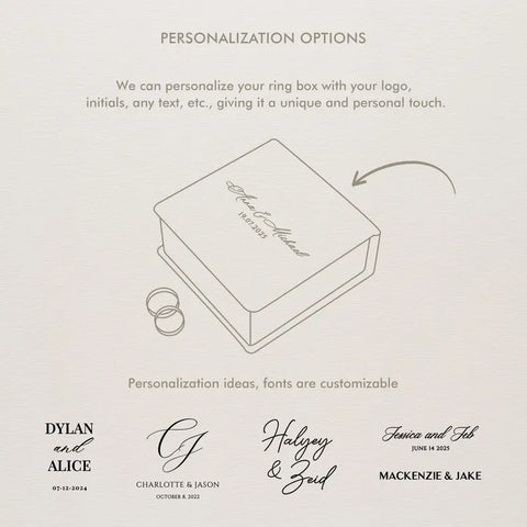 Wedding Ring Box Best Seller, Personalized Ring Box, Jade Green Velvet Ring Box with Slot Cushion