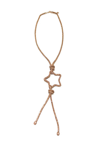 Sparkly Diamonte Star Shape Long Necklace With Tassle