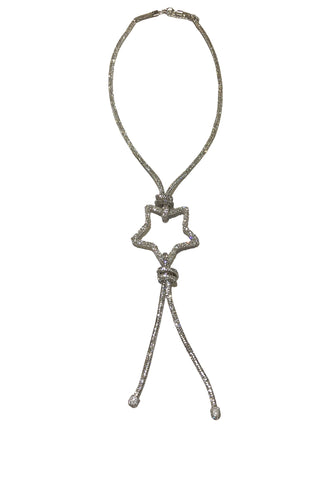 Sparkly Diamonte Star Shape Long Necklace With Tassle