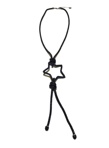 Sparkly Diamonte Star Shape Long Necklace With Tassle